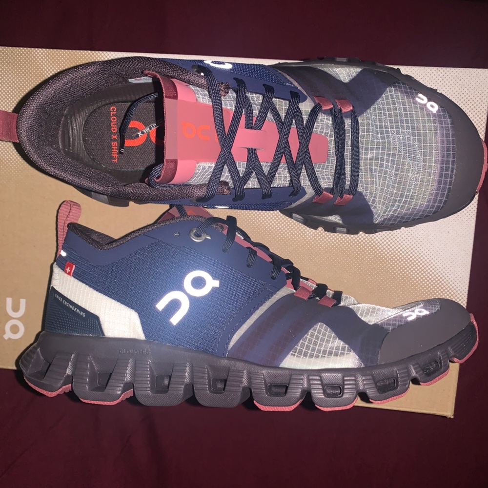 *On Running Cloud X Shift Women's Lace Up Running Shoes In Navy